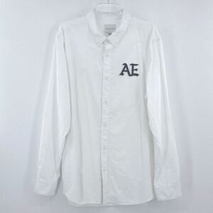 American Eagle Oxford Shirt Mens Size XXL White Button Up Embroidered Old Money
